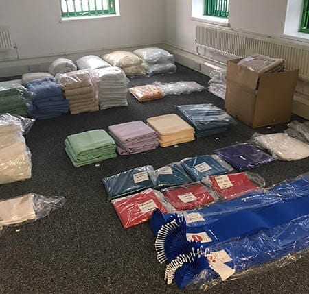 Stock items prepared and sorted into order for the photoshoot