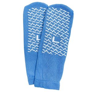 large blue hospital sock pair