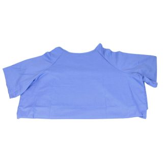 PULLOVER POLYCOTTON GOWN CLOSED BACK MID BLUE