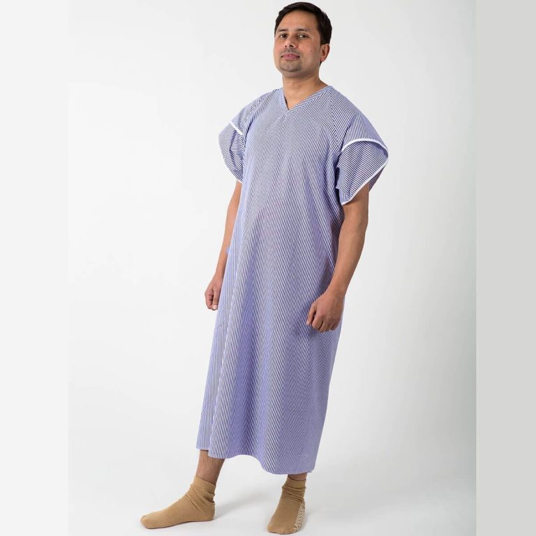 white hospital gown