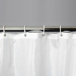 White shower curtain