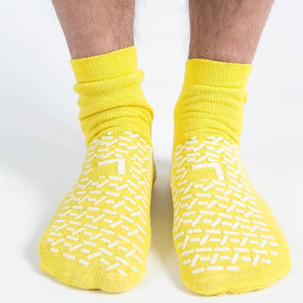 Large Yellow Non Slip Slipper Socks, Hospital Socks