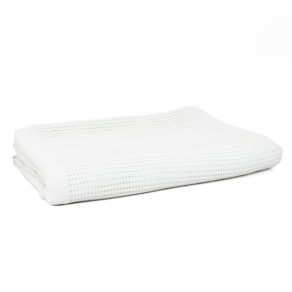 Polyester Single Bed Cellular Blanket - white