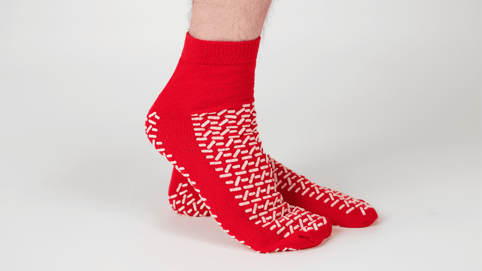 Red non slip socks
